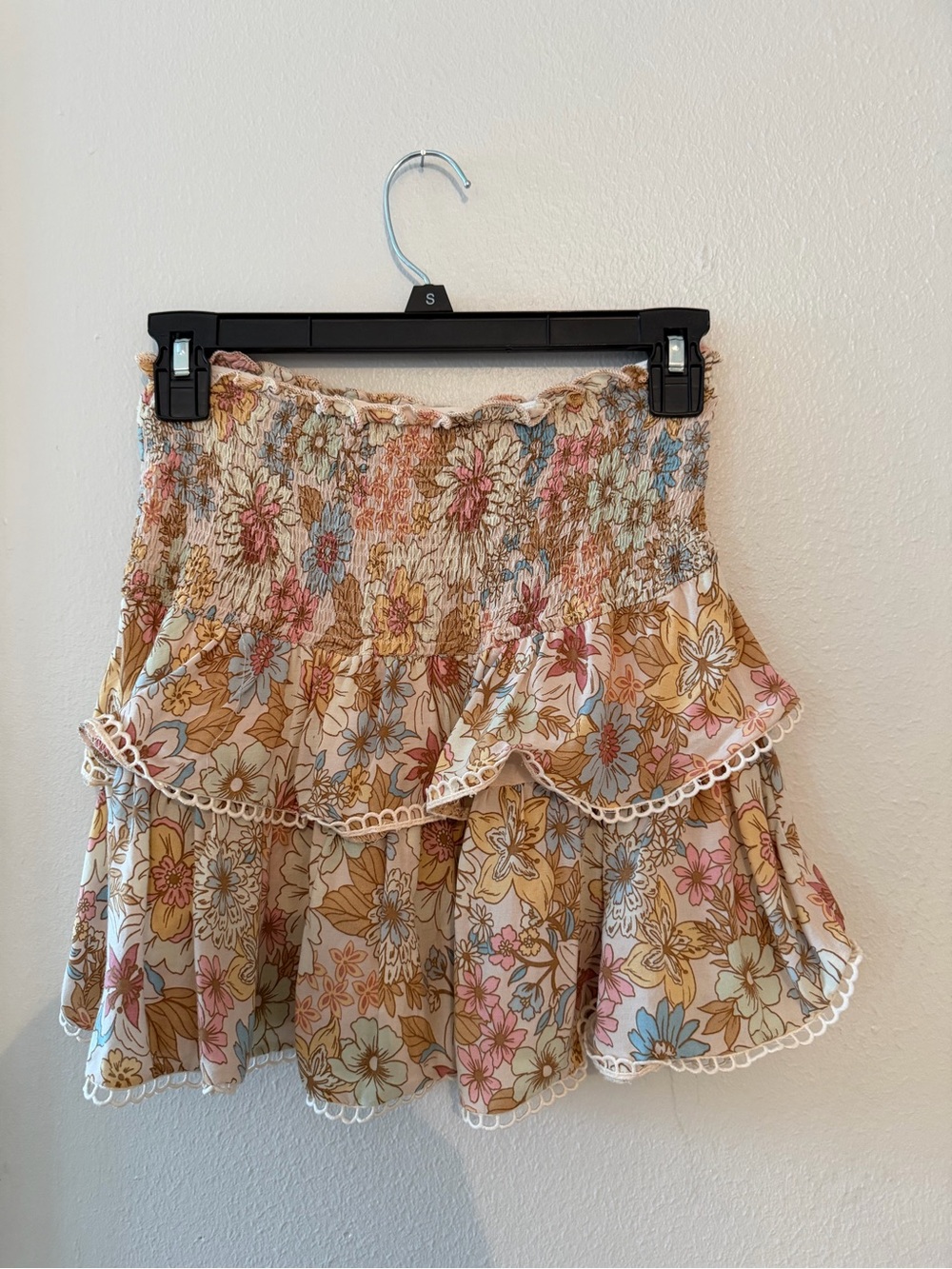 Impeccable Pig Floral Tiered Smocked Mini Skirt - Multi Floral